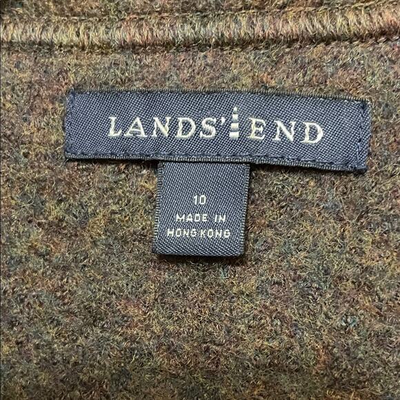 Lands' End Pure Wool Dark Brown Tweed Blazer. 10 - Picture 2 of 4